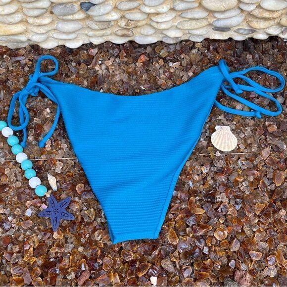 NWOT New L*Space Deep Blue Lennox Bottom Classic Bikini Swim Bottom Large Beach - Picture 4 of 6